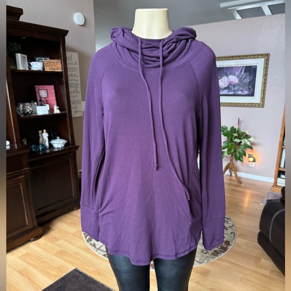 Pink Clover purple cowl neck long sleeve sweatshirt-size L - Picture 6 of 9